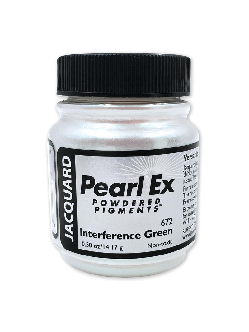 Jacquard Pearl Ex Pigment Powder 0.5 oz Interference Green - Loose Mica Powder for Epoxy Resin, Watercolors, Calligraphy Ink & Clay - Epoxy Pigment Powder - Epoxy Resin Color - Image 1